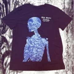 Y2K グランジ スカル ドクロ 骨格プリント Tシャツ ゴシック 黒のサムネイル