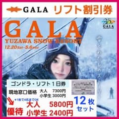 GALA湯沢 ガーラ湯沢スキー場 リフト優待割引券 12枚b - メルカリ