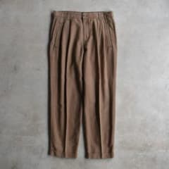 90sDOCKERSドッカーズツータックスラックス ブラウンW33 L30リネン