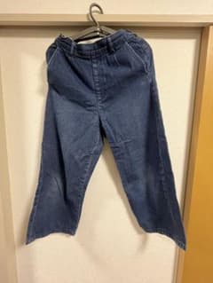 中古　キッズ　ダークブルーデニムパンツ ウエストゴムのサムネイル