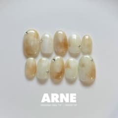 No.407】ネイルチップ 韓国ネイル ニュアンス 人気 鉱物 天然石 お洒落
