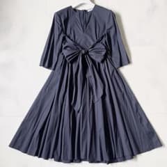 マックスマーラ Max&Co. ロングワンピース リボン ネイビー 38 美品 マックスマーラ Max&Co. ロングワンピース リボン ネイビー 38 美品