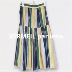 【着少/美品】VERMEIL par ienaマルチストライプティアードスカートのサムネイル
