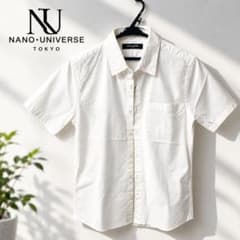 新品タグ付き NANO universe 半袖シャツ ホワイト Sサイズのサムネイル
