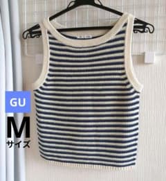 Мサイズ　GU　ニットベスト　ボーダータンクトップ