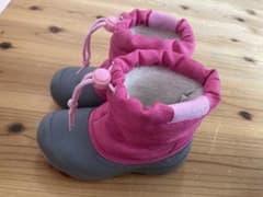 子ども用防水ブーツ グレー/ピンクのサムネイル