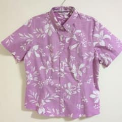 【MAJUN】 かりゆしシャツ　アロハシャツ　半袖　ボタニカル柄　サイズXLのサムネイル