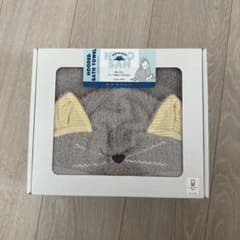 【新品】kontex ねこさん フード付きバスタオル グレーのサムネイル