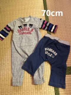 DOUBLE-B 長袖ロンパース パンツセット　70cmのサムネイル