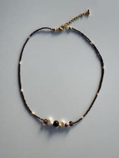 【sulo jewelry】ブラウンビーズネックレス 天然石風 ハンドメイドのサムネイル