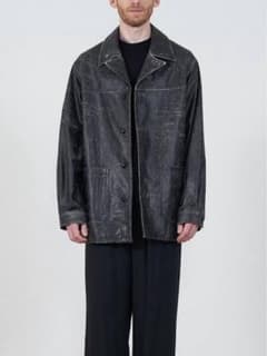 yoke 25ss クラック加工 レザージャケット - メルカリ