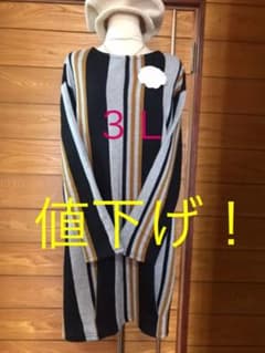 3Ｌ　裏起毛チュニックワンピース　新品・未使用のサムネイル