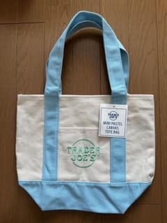 新品 Trader Joe’sトレーダージョーズ パステル　ミニトート ブルーのサムネイル