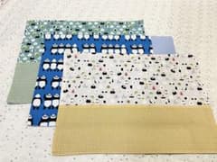 おにぎり給食セットランチョンマット3枚(25×35)シマエナガ・パンダ