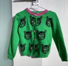 GUCCI 猫柄 緑 カーディガンのサムネイル
