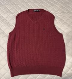 Ralph Lauren ニットベスト　ワインレッドのサムネイル
