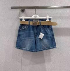 LOEWE 26SS Denim Shorts with Belt, Size S