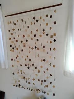 [Limited-time price reduction - Valuable item - Antique] Stylish wood bead curtain