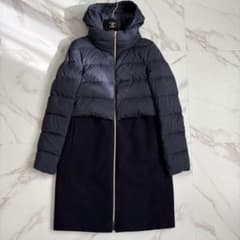 極美品 23aw HERNO ヘルノ 異素材切り替え ダウンコート ニット | Shop