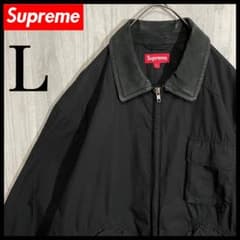 希少入手困難】シュプリーム 両面刺繍ロゴ入 襟レザー ジャケット L