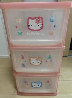 ハローキティ カオハナキティ 3段 収納ケース 平成レトロ サンリオ