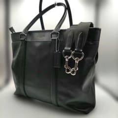 COACH トートバッグ 2way ビジネス A4 ブラック レザー 美品 - メルカリ