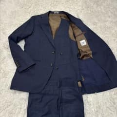 SUIT SELECT マルゾット 3ピース セットアップ A5 濃紺 チェック