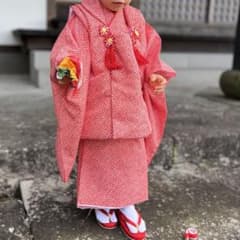 七五三 3歳女の子　お着物　被布　セット　つまみ細工髪飾り付きのサムネイル