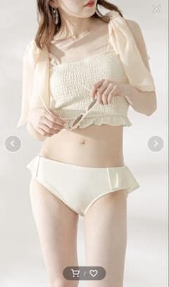 Chico 水着 肩リボンBACK開きTOPS➕サイドフリルショーツ 2点セットのサムネイル