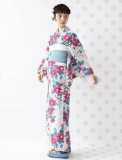 新品 浴衣 椿柄 ポリエステル100% 日本製　岡重　ふりふ　セオα 新品 浴衣 椿柄 ポリエステル100% 日本製 岡重 ふりふ セオα - メルカリ