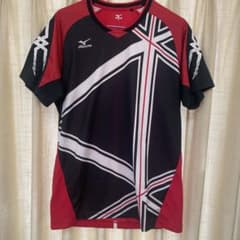 Mizuno スポーツ Tシャツ 黒 赤のサムネイル