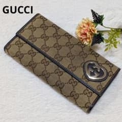 ✨美品✨ グッチ ラブリーハート ラウンドジップ GG柄 ブラウン 長財布 特別すぎない名品】 GUCCI 長財布 ラウンドファスナー GGキャンバス