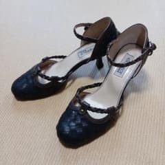 elegance 卑弥呼　編み込みデザイン アンクルストラップシューズのサムネイル
