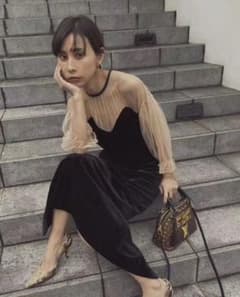 アメリ AMERI TULLE SLEEVE TIGHT DRESSのサムネイル