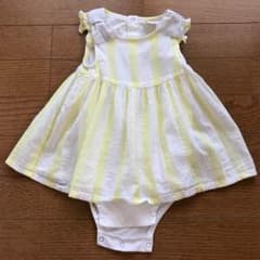 petit main ワンピース 黄色 ボーダー 70cm ロンパースのサムネイル