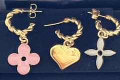 ルイヴィトン フラワー ピアス 3点セット ゴールド モノグラム
