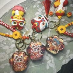 3点セット❣️Lサイズ肉球 Q 王一博 新年 金運up レジン キーホルダー