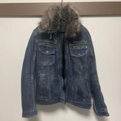 タグ付き　in the attic M ライダースジャケット　y2Kファー in the attic ファー付きデニムジャケット M y2k - メルカリ
