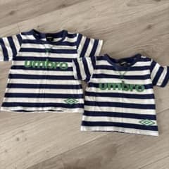 Umbro ネイビー/ホワイトストライプ Tシャツ 80/95 兄弟リンクコーデのサムネイル