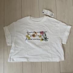 GU GIRLS グラフィックT フラワー 130cm オフホワイトのサムネイル