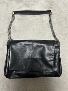 ZARA ブラック レザー ショルダーバッグのサムネイル