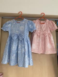 花柄リボン付きワンピース2点セットのサムネイル