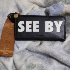 【美品】SEE BY CHLOE　シーバイクロエ　ラウンドファスナー長財布　黒のサムネイル