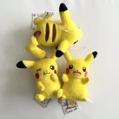 피카츄 매니아・봉제인형・마스코트★ 포켓몬 ★3개 세트・태그 첨부