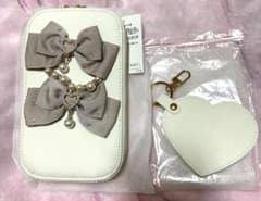 ROJITA ノベルティ ハートビジューリボンマルチ ミニショルダー 