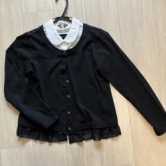 COMME CA ISM コットンカーディガン黒☆女の子150のサムネイル