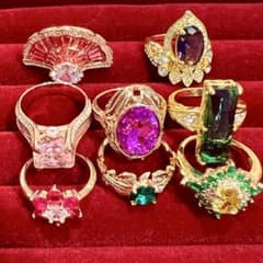 ヴィンテージデザインリング指輪まとめ売りセットゴールドカラフル遺品