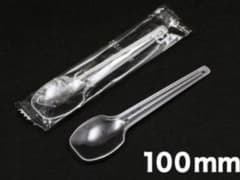 【未使用】使い捨てプラスチックスプーン 100mm 100本 3袋のサムネイル