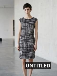 タグ付⭐︎UNTITLED 幾何学模様ワンピース 極美品 アンタイトル 幾何学 ブロックチェック柄 ワンピース UNTITLED