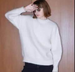 CLANE BULKY SLEEVE ANGORA KNIT TOPS ホワイト CLANE（クラネ）の「BULKY SLEEVE ANGORA KNIT TOPS（ニット/セーター